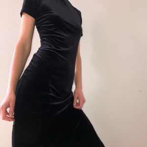 Vintage 90’s Black Velvet Maxi Dress